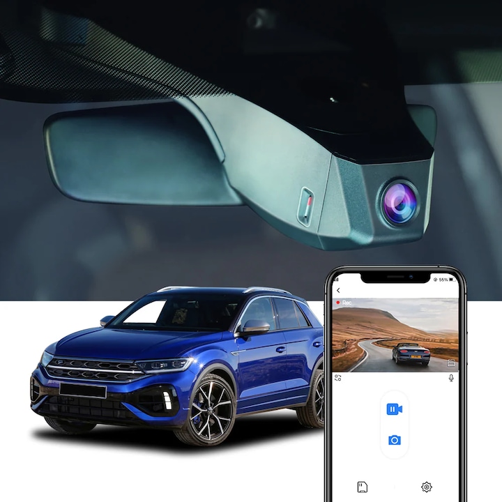 Специализирана DVR FITCAMX трафик камера за VW T-Roc 2017+ черна