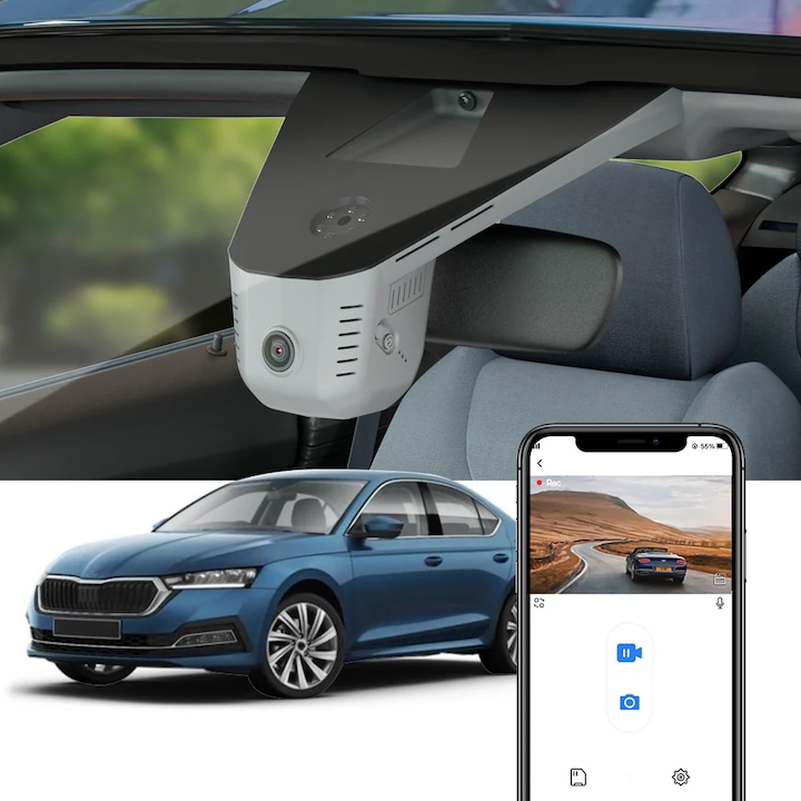 Видеорегистратор FITCAMX DVR, за Skoda Octavia 4 версия HD2-6108 черен