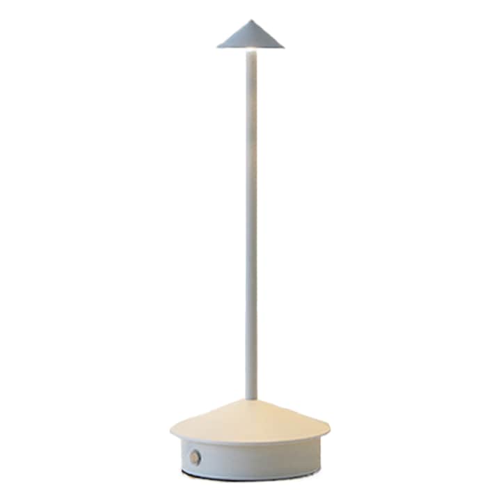 Lampa de birou moderna fara fir, lampa LED portabila, alimentata de baterie reincarcabila, potrivita pentru dormitor, sufragerie, cafenea, lanterna de tabara, Alb