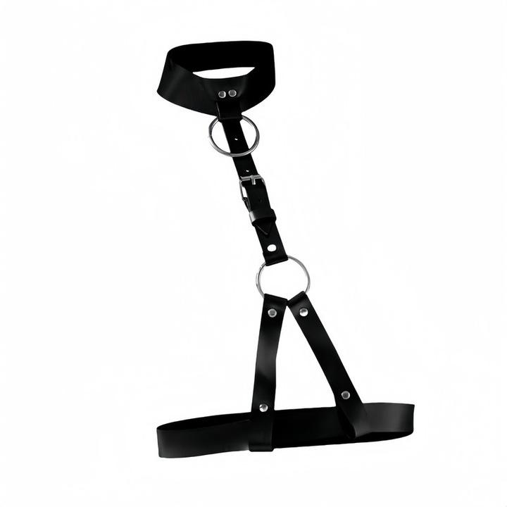 Accesoriu BDSM, Piele ecologica, Dimensiune ajustabila, Negru