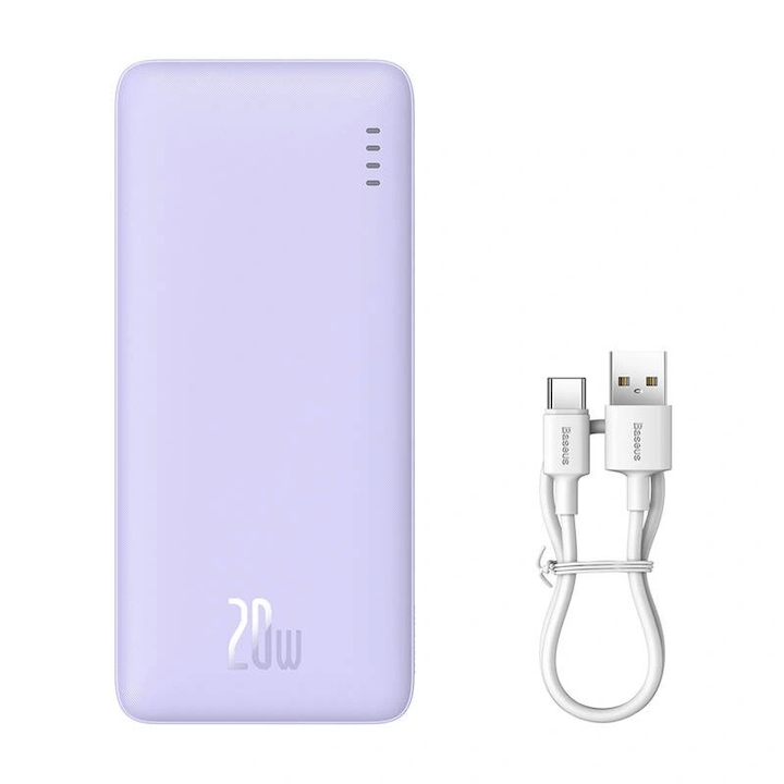 Power bank Baseus, Airpow, 10000mAh, 20W, лилав