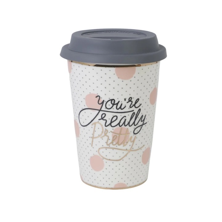 Чаша с капак, надпис You're really Pretty