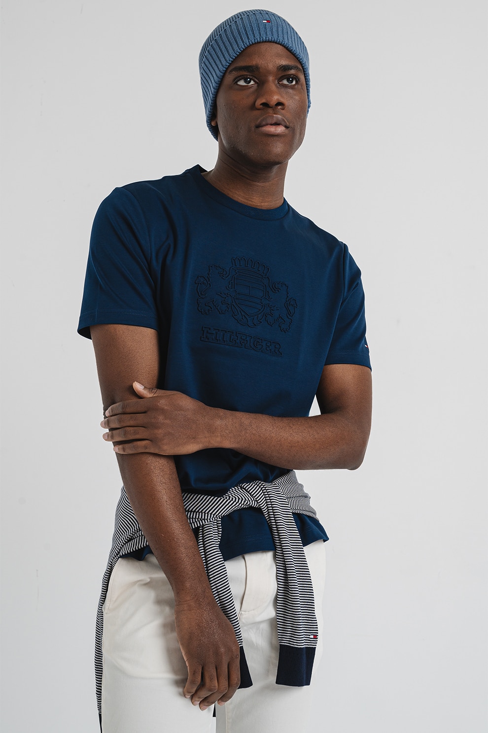 Tommy Hilfiger, Tricou cu imprimeu logo, Bleumarin, S