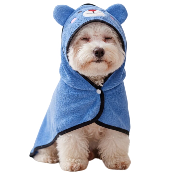 Prosop moale pentru uscare, super-absorbant, pentru caini, MDL-2421, albastru, 55 x 55 cm