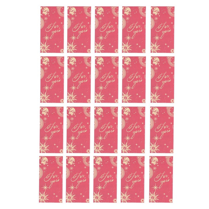 20 darabos kínai piros borítékkészlet négyzet alakú tetővel, pénzajándékba, tavaszi fesztiválra, 10x20cm