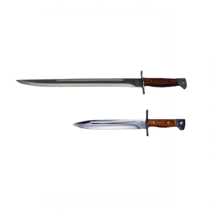 Kés és Machete csomag, AK-47, rozsdamentes acél, 31 cm, tok mellékelve