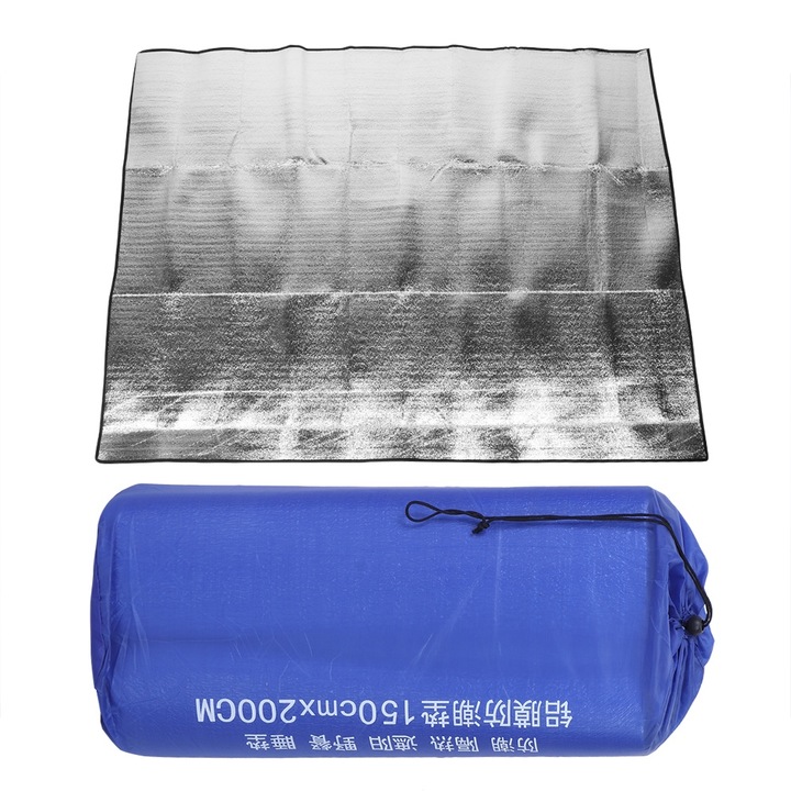 Къмпинг матрак Jormftte, водоустойчива постелка, компактен дизайн, 200x200 см, сгъваем, с чанта за носене