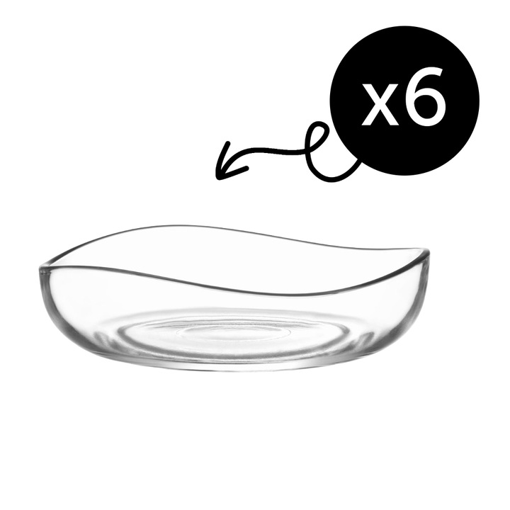 6 db-os üvegtál készlet, LAV, Vira modell, extra minőség, 195 ml, elegáns és sokoldalú kivitel