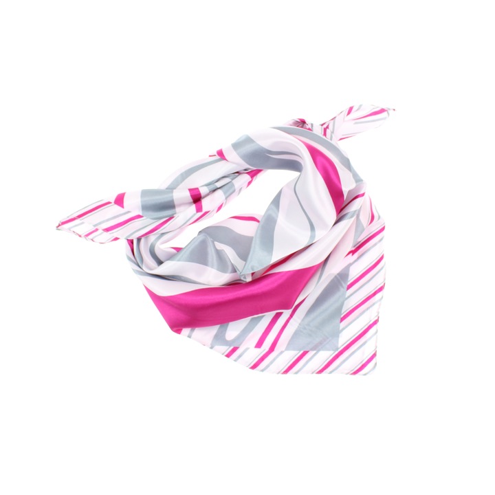 Batic dama, Buticcochet, dimensiune 60x60 cm, din poliester, imprimeu liniar, Roz - ES2189