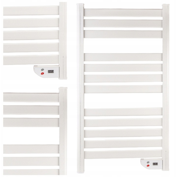 Radiator electric de baie montat pe perete, 500 W, calitate superioara, protectie impotriva supraincalzirii, design modern, afisaj LED, Alb