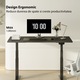 Birou reglabil electric StableDesk Pro, 2 motoare, Ridica 125 kg, Organizator cabluri, Touchscreen, Aplicatie Smart Telefon, Ergonomic, 3 Functii de Memorie, Sistem Anti-Coliziune, Timer, Inaltime 62-128 cm, Cadru Negru mat, Blat 25 mm Lemn - 120 x 75 cm