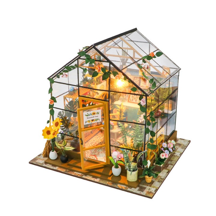 Sunshine Garden DIY babaház bútorokkal, 1:24, tarka, 20x19x18 cm