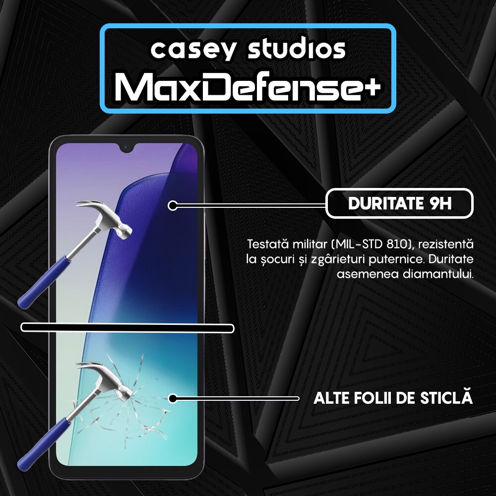 Folie Sticla CASEY STUDIOS™ compatibila cu Xiaomi Redmi 14C, Full Cover 3D, Full Glue, Sticla Securizata, Duritate Militara, Ultra HD, Protectie Profesionala Ecran 3D, Anti Zgarieturi, Anti Socuri