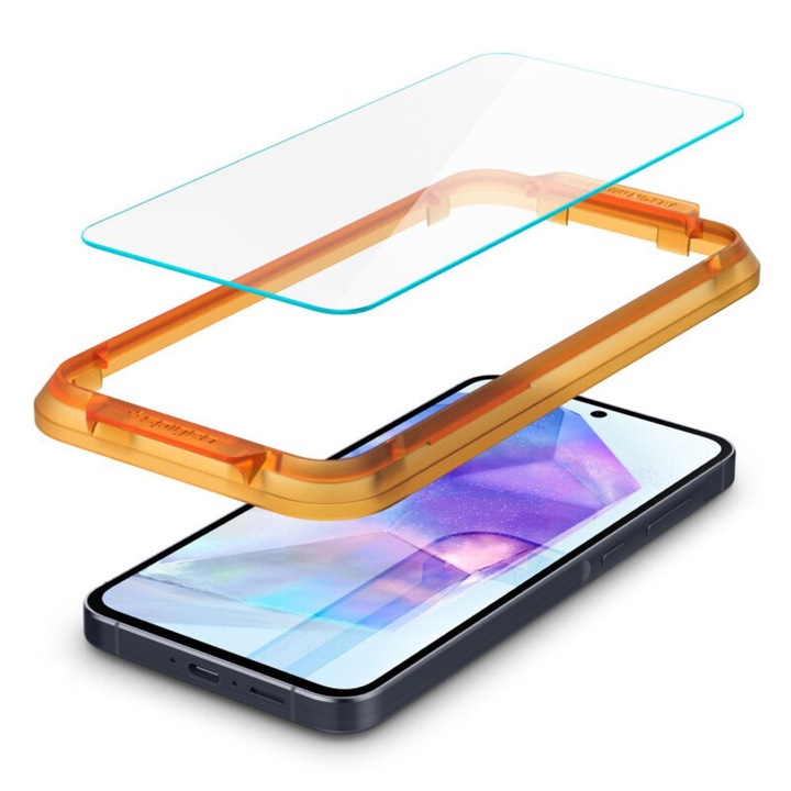 Folie de protectie compatibila cu Samsung Galaxy A55 5G, Glas.tr Align Master, sticla securizata, Transparent