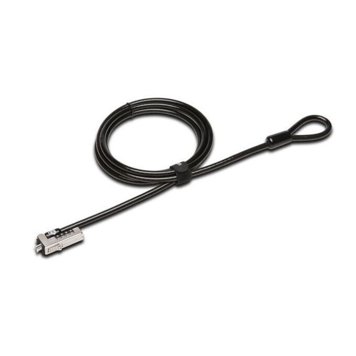 Cablu antifurt cu cifru, Kensington, Slim, Negru/Argintiu