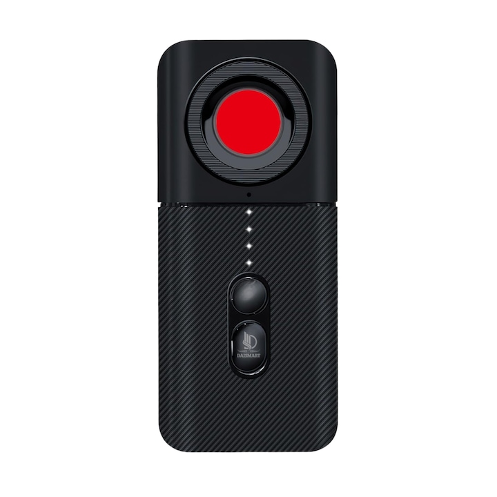 Детектор за скрита камера с изкуствен интелект AI, Daismart, T3, антишпионска, инфрачервена технология, регулируема чувствителност 4 нива, откриване на GPS и RF сигнали, скрити камери, шпионски микрофони, записващи устройства, 10 м обхват, черен