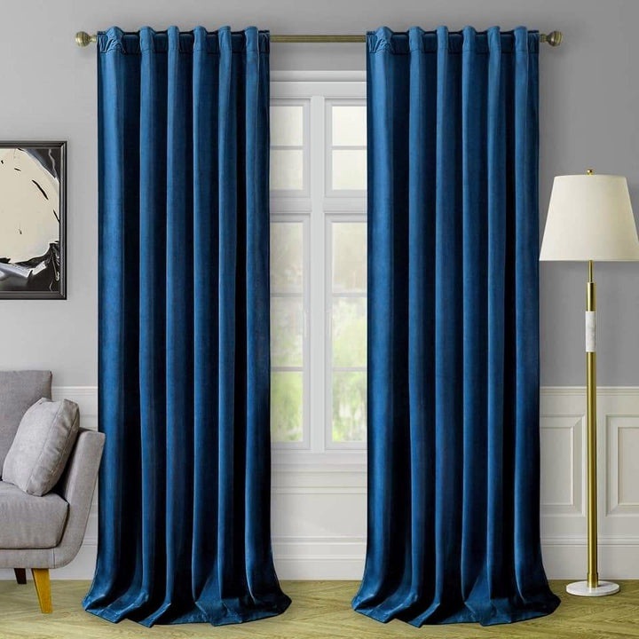 Комплект пердета Indigo Blue Velvet, 2 бр x 150 см дължина / 230 см височина