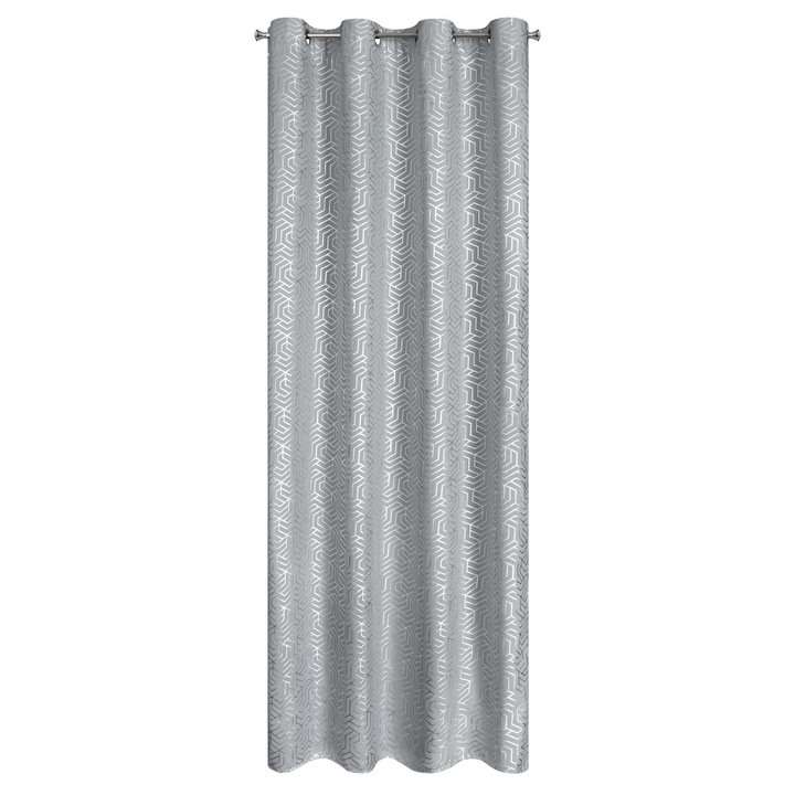 Függöny SEMI 140 x 250 cm gyűrűk Eurofirany világosszürke