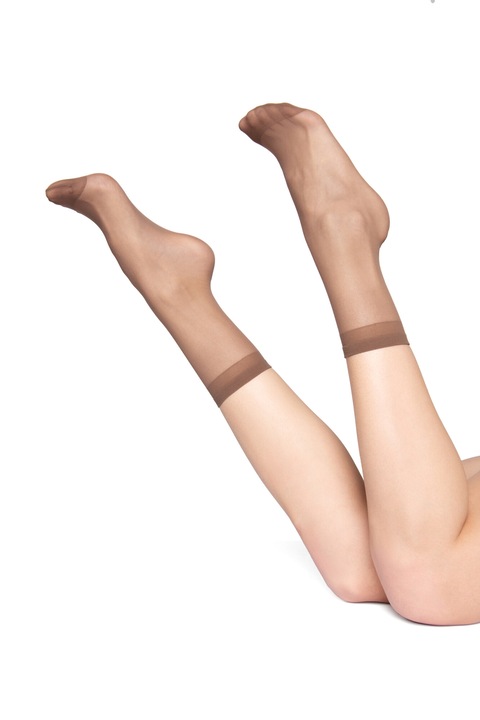 Комплект от 2 чифта 1/4 чорапи, Petra-Elisa, полиамид 20 DEN, един размер, Кестеняв, One Size