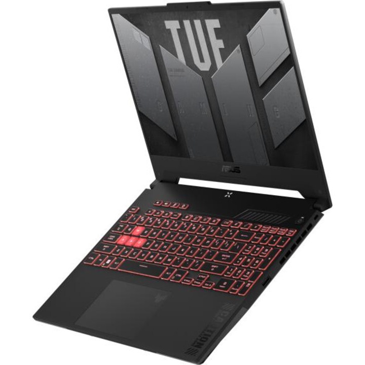 ASUS TUF Gaming A15 Gamer Laptop, AMD Ryzen 7 7435HS, 16GB DDR5 Memória, 512GB SSD, Nvidia Geforce RTX 4050, 15.6 FullHD, Magyar billentyűzet, Fekete, Vírusírtó, Böngésző, Windows 11 Pro