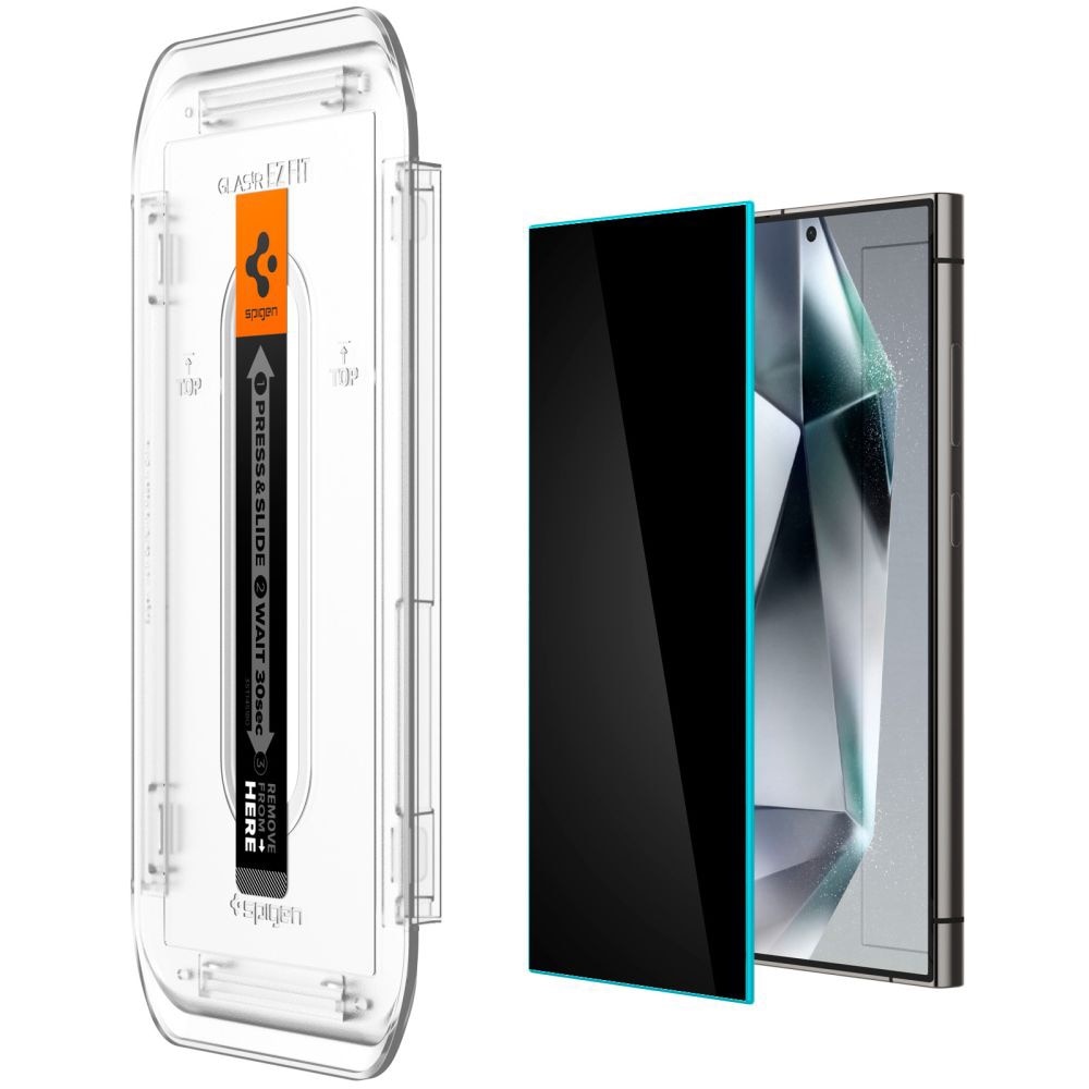 Folie pentru Samsung Galaxy S24 Ultra set 2, tru Samsung Galaxy S24 Ultra - Spigen Glas.tR EZ FIT, X21, Sticla securizata, Privacy