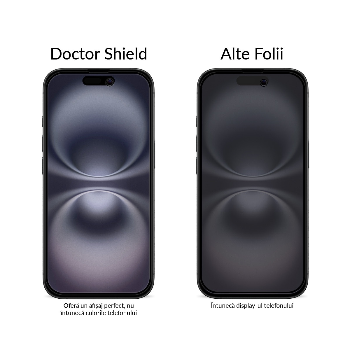 Folie Sticla Dr.Shield, Compatibil Apple iPhone 16, Protectie Profesionala 3D, Full Cover, Model Privacy
