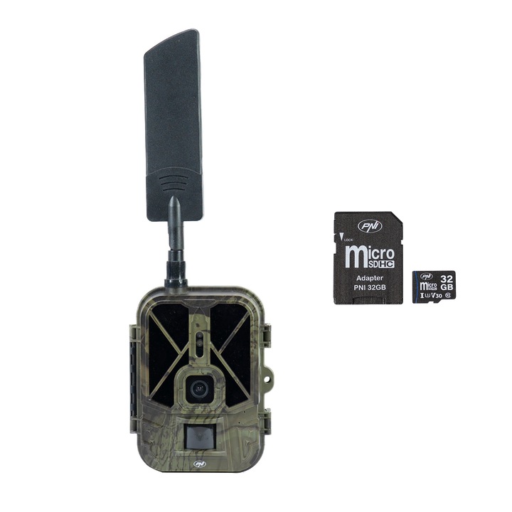 Включена ловна камера PNI Hunting 550C, 4G LTE интернет, приложение Tuya, батерия и PNI 32GB карта памет