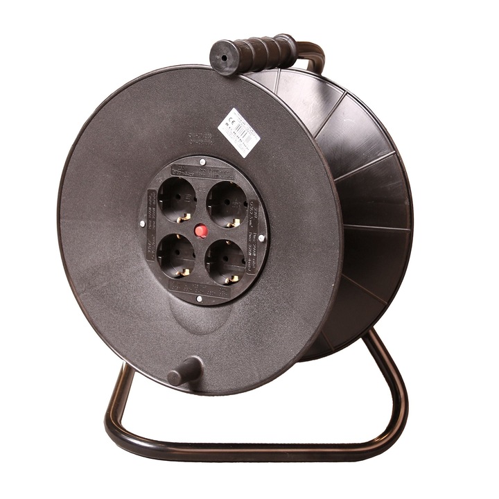 Удължител, IP20, 4 гнезда, без кабел, черен