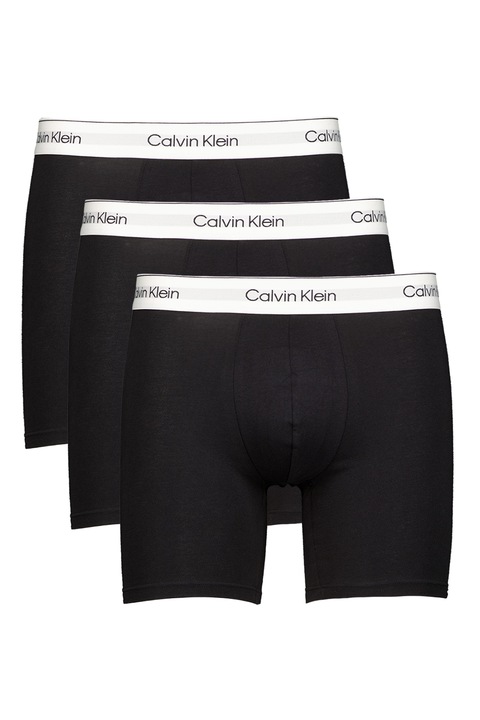 CALVIN KLEIN, Egyszínű boxer szett - 3 db, Fekete