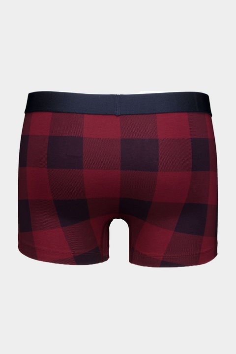 Tommy Hilfiger, Set de sosete si boxeri cu imprimeu, Visiniu/Bleumarin