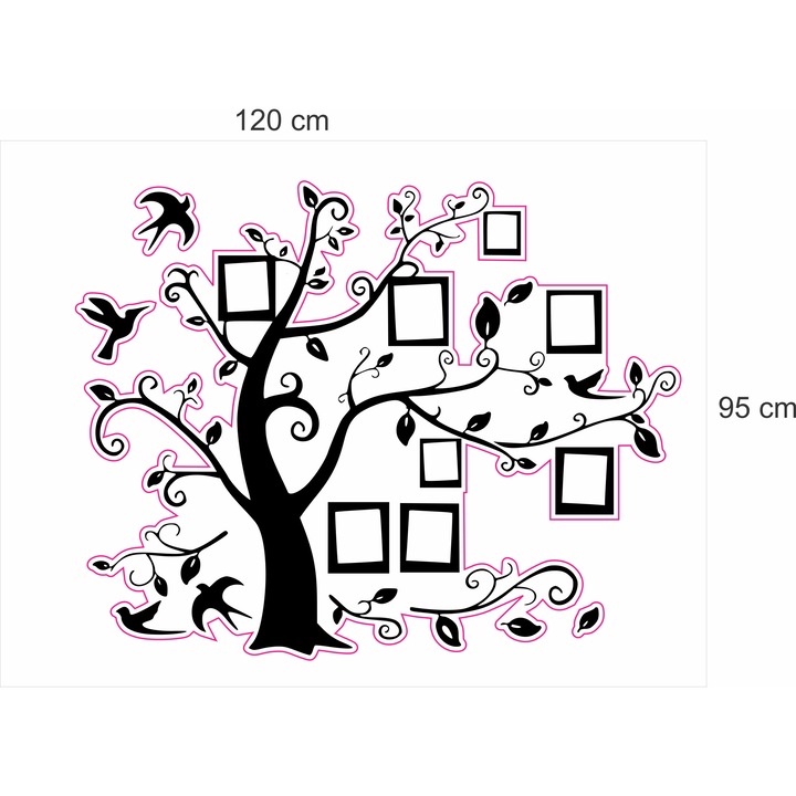 Sticker copac cu poze amintiri familie