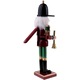Spargator de nuci de Craciun, 30 cm inaltime, caracter ornamental, material lemn, realizat manual, rosu multicolor, Figurina Clasica cu Design Festiv, culori calde, decoatiune potrivita interior si exterior, model Trompetist Garda Reginei