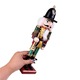 Spargator de nuci de Craciun, 30 cm inaltime, caracter ornamental, material lemn, realizat manual, rosu multicolor, Figurina Clasica cu Design Festiv, culori calde, decoatiune potrivita interior si exterior, model Trompetist Garda Reginei