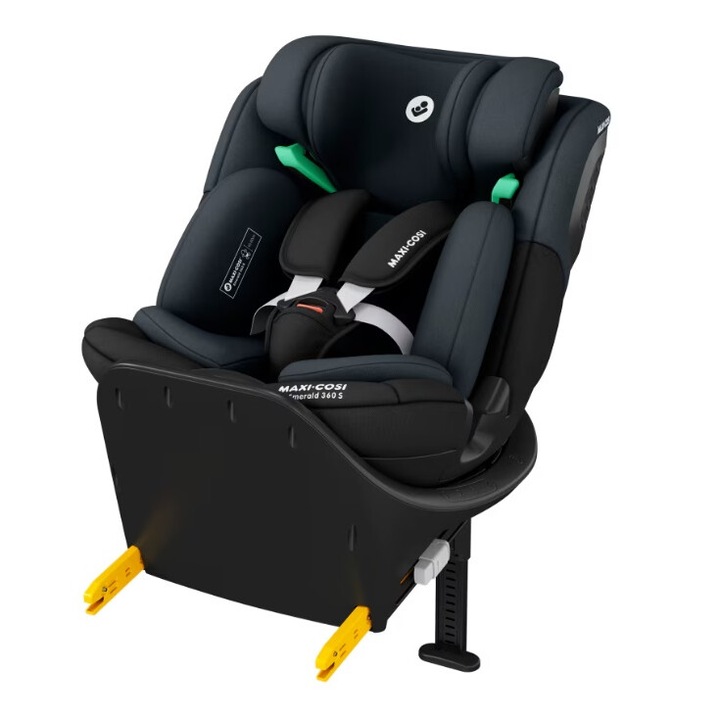 Scaun auto copii Maxi Cosi Emerald 360 S, 0-36 kg, sistem rotire 360, G-CELL, Tonal Black