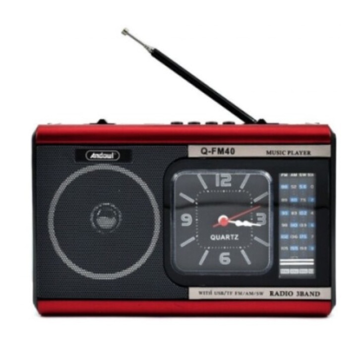 Преносимо MP3 радио Q FM40 с часовник, захранван от батерии