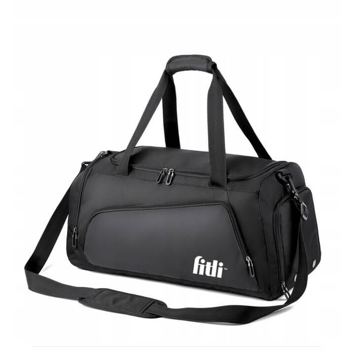 Спортна чанта за фитнес, пътуване, много отделения, 41L, черна