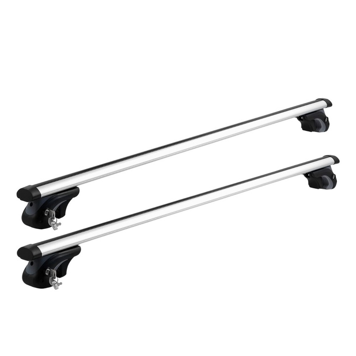 Комплект 2 напречни щанги за багажник, алуминий, 2 х ключа против кражба, за надлъжни щанги, макс. 90 кг, 120 см.