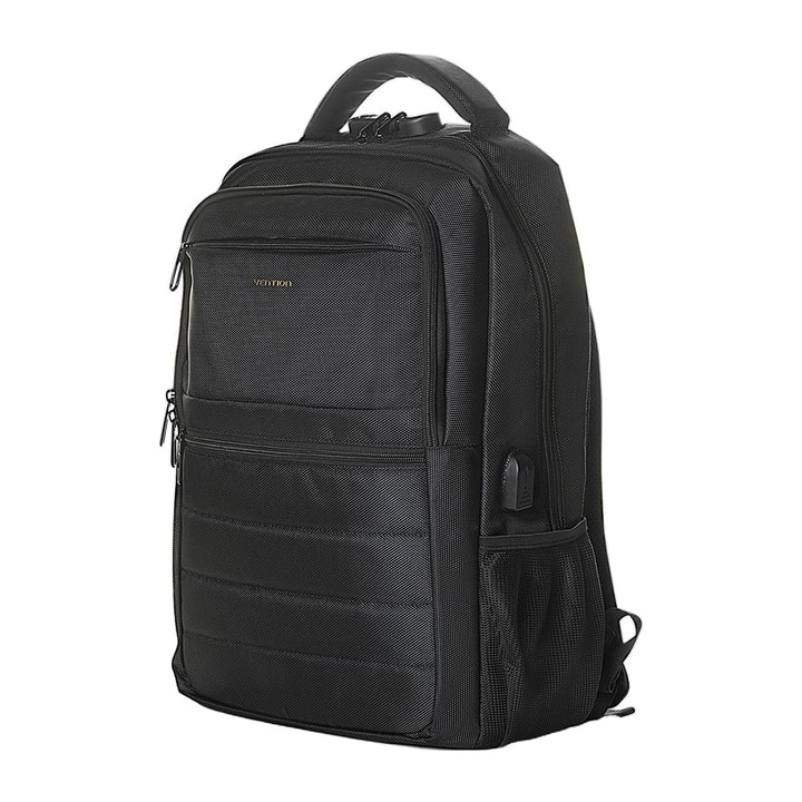 Rucsac Vention, compatibil laptop max 15.6 inch, 1 x comp. principal, 1 x buzunar frontal, 1 x buzunar lateral, 1 x buzunar dorsal, 20L, water repellent, polyester, negru