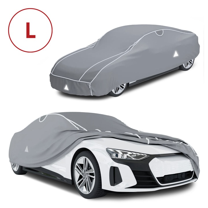 Prelata auto antigrindina, Premium Hybrid UV Protect, 4750 x 1620 x 1170 mm (L x l x h) Walser, grosime 8 mm, gri argintiu, marimea L