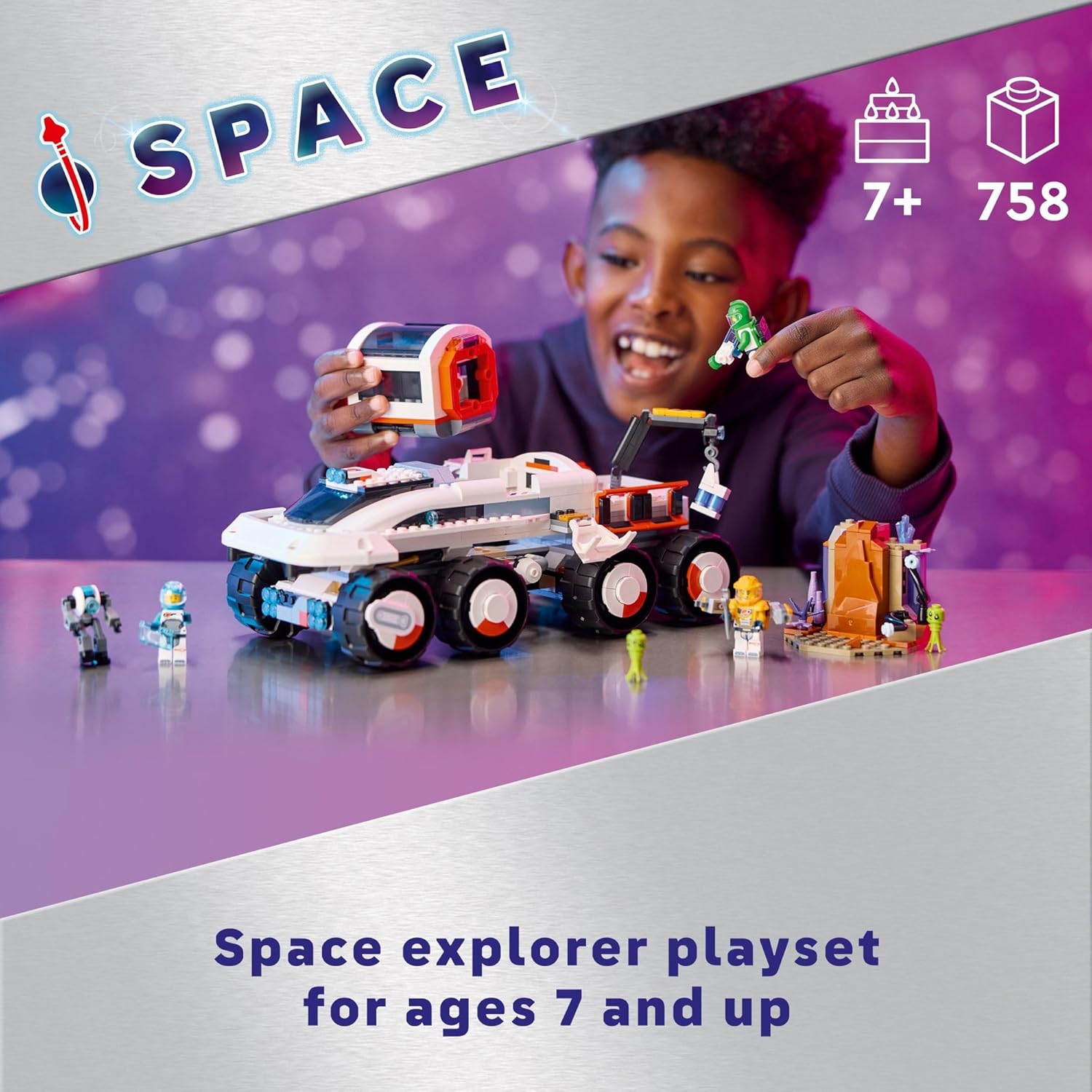 Set de Constructii City Building - Planet Big Rover cu 8 Roti Mari