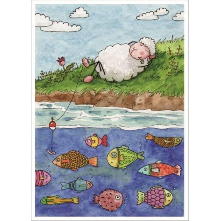 Felicitare cu pagina de colorat, Szaron, multicolor