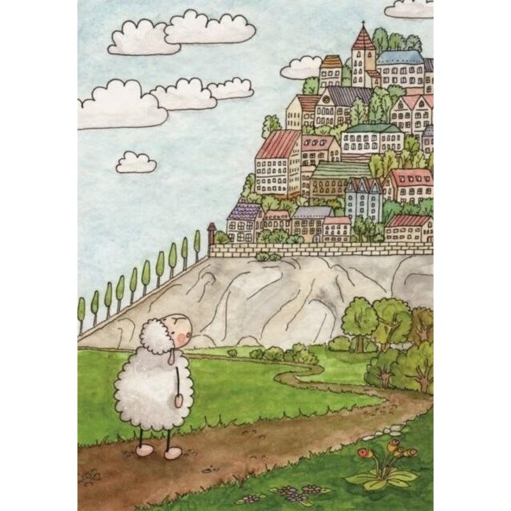 Felicitare cu pagina de colorat, Szaron, multicolor