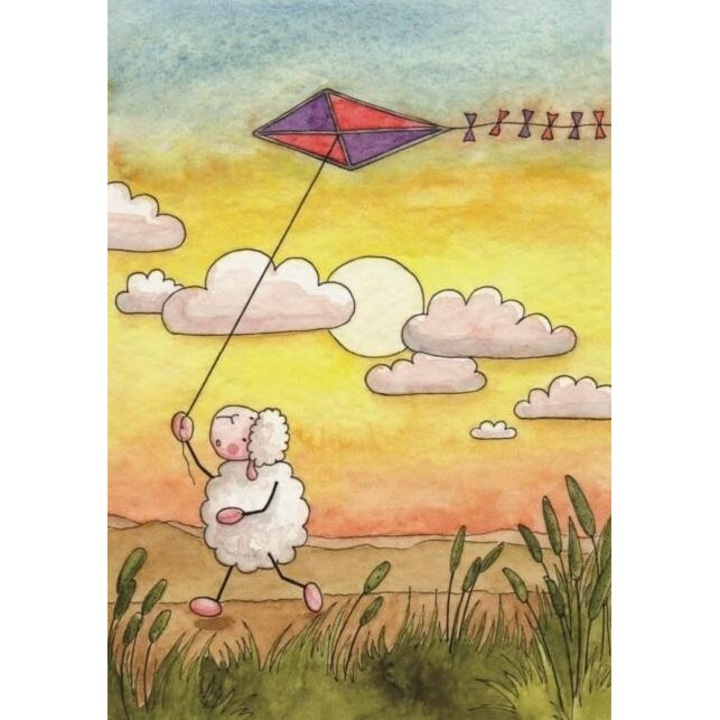 Felicitare cu pagina de colorat, Szaron, multicolor