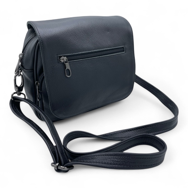 Geanta Dama Denise Piele Naturala Negru 25x21x7cm