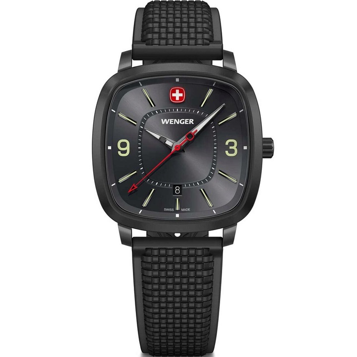 Wenger Quartz férfi karóra 37mm, Fekete