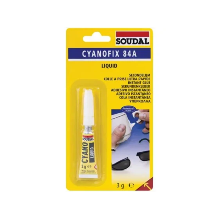 Adeziv instant lichid Soudal Cyanofix 84A, 3 grame