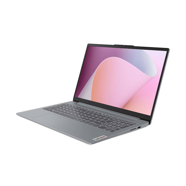 Лаптоп Lenovo IdeaPad Slim 3 15ABR8, 82XM00KYBM, 15.6", AMD Ryzen 7 7730U (8-ядрен), AMD Radeon Graphics, 16GB 3200MHz onboard DDR4, Сив