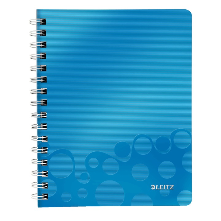 Тетрадка Leitz WOW, PP, A5, Спирала, За диктовки, Син металик