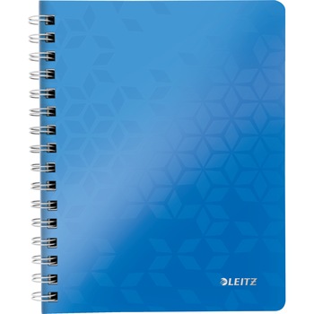 Caiet de birou Leitz WOW, PP, A5, 80 coli, cu spira, dictando, albastru Caiet de birou Leitz WOW, PP, A5, 80 coli, cu spira, dictando, albastru
