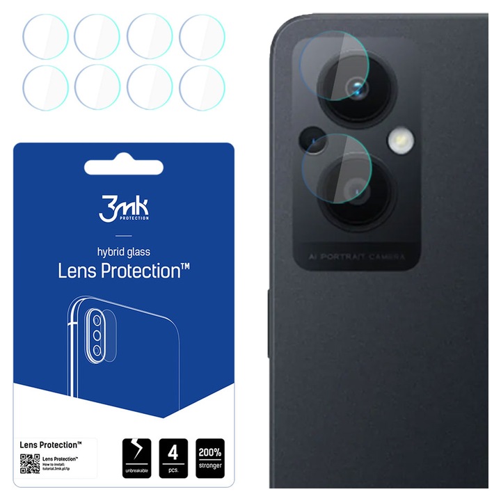 Folie de protectie pentru camera telefon 3MK, pentru Oppo Reno 7 Z 5G